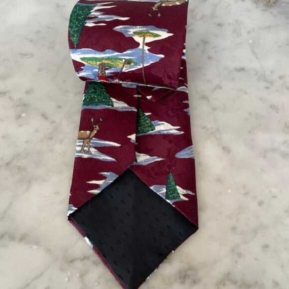 OSCAR DE LA RENTA Vintage Santa Golf Silk Tie - Picture 4 of 14